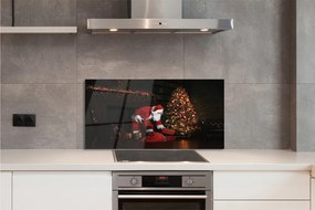 Panel szklany do Kuchni Święty Mikołaj przy Choince