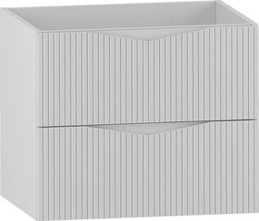 Biała Szafka pod Umywalkę 60cm 2 Szuflady Ryflowane Fronty Cleo