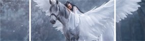 Obraz dziewczyny na jednorożcu (170x50 cm)