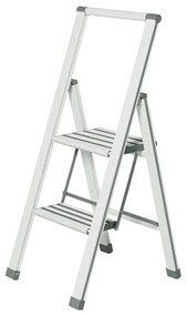 Biała drabina składana Wenko Ladder Alu, wys. 101 cm