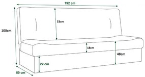 Ciemnoszara tapicerowana wersalka rozkładana Latori 3X