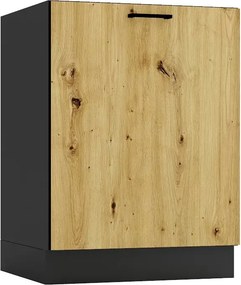 Szafka kuchenna dolna 60 cm grafit + dąb artisan G0-F09