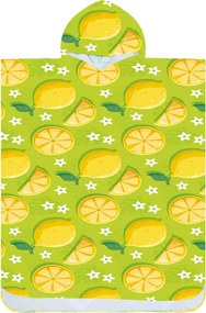 Ponczo plażowe LEMONS zielone 80x145 cm