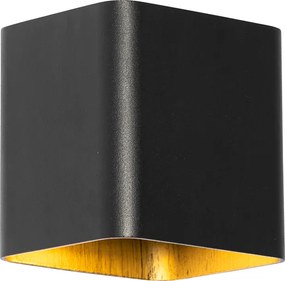Nowoczesna lampa ścienna czarna w komplecie z LED IP54 kwadratowa - Evi