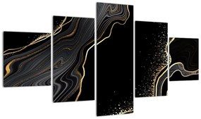 Obraz - Czarno - złoty marmur (125x70 cm)