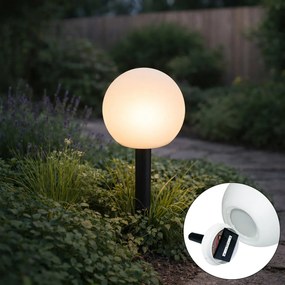 Lampa ogrodowa biała 20 cm z wbudowanym LED IP44 Solar RGBW - Ludger