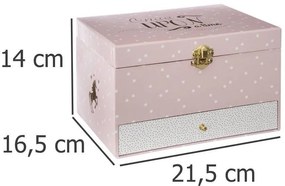 Kuferek na biżuterię z pozytywką i lusterkiem
