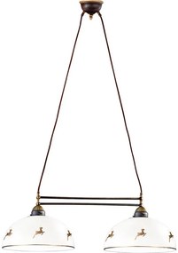 Kolarz 731.82.151 - Żyrandol na lince NONNA 2xE27/75W/230V jeleni różowe złoto