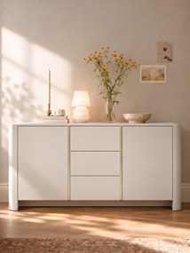 Komoda Sorrenti 168 cm z szufladami - kaszmir / złoty