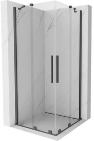 Mexen Velar Duo kabina prysznicowa rozsuwana 100 x 100 cm, transparent, gun gray szczotkowany - 871-100-100-02-66
