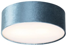 Lampa sufitowa niebieska 30 cm ze złotym wnętrzem - Drum Nowoczesny Oswietlenie wewnetrzne