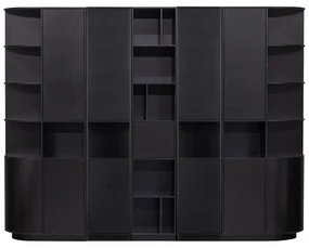 Czarny regał modułowy z litego drewna sosnowego 276x210 cm Finca – WOOOD