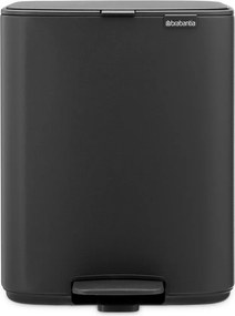 Ciemnoszary stalowy kosz na śmieci z pedałem 12 l Bo – Brabantia