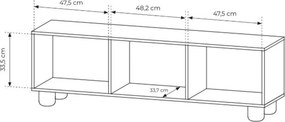 Szafka RTV Arlo 150 cm trzydrzwiowa - dąb vicenza