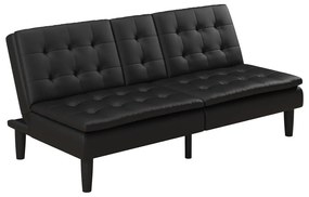 Czarna rozkładana sofa z imitacji skóry 191 cm Maine – Støraa