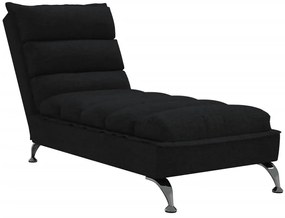 Elegancki czarny szezlong na chromowanych nóżkach - Ikrov 3X