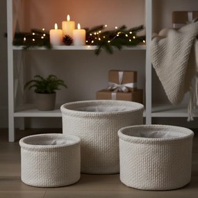 Zestaw okrągłych koszy do przechowywania, 3 szt.