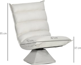 HOMCOM Sofa na podłogę Krzesło na podłogę z regulowanym oparciem Obrotowe Krzesło do medytacji | Aosom PL