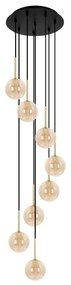 Lampa wiszaca spiralna -Galaxy 8, bursztynowe klosze, do nowoczesnych wnętrz