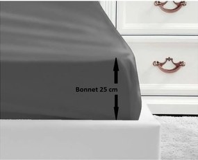 Prześcieradło 100% bawełna 160x200x25 cm - Ciemnoszary, Certyfikat OEKO-TEX