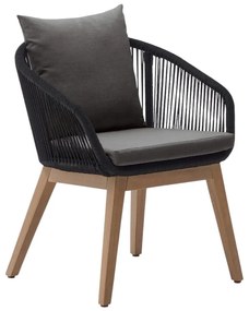 Czarny drewniany fotel ogrodowy Portalo – Kave Home