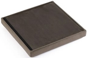 Aksamitna tapicerowana brązowa pufa F0-B85