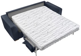 Ciemnoniebieska sztruksowa rozkładana sofa 225 cm Augustin – Bobochic Paris