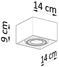 Szara lampa sufitowa 14x14 cm Postiga – Nice Lamps