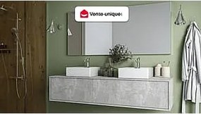 Szafka łazienkowa wisząca pod umywalkę - Szary - szer. 150 cm - ISAURE II