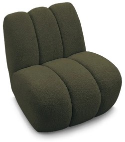 Zielony fotel z materiału bouclé Janissaire – Bobochic Paris