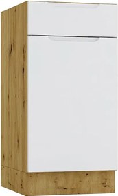 Szafka dolna z szufladą 40 cm dąb artisan + szary K6-A97
