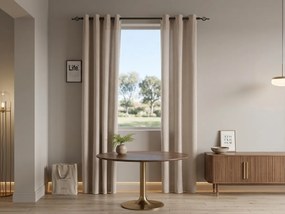 Zasłona TAVIO 140x250 cm, jasnobeżowa Zawieszanie: Metalowe pierścienie