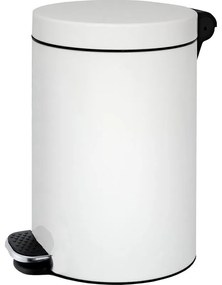 Kosz z pedałem,śmietnik, 20l, płynne zamykanie, lakierowany biały