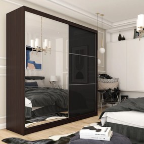 Szafa Przesuwna VITALE 200 cm z Lustrem Szafa Dwudrzwiowa Wenge