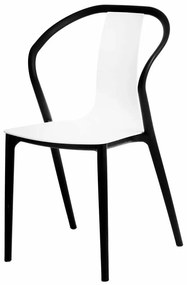 Białe designerskie krzesło z czarnymi nogami tulipan - Mallon