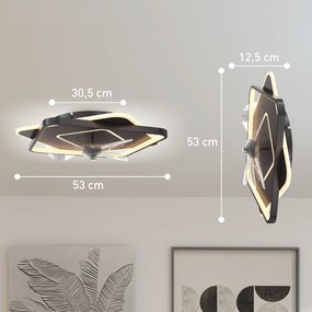 HOMCOM Wentylator sufitowy z oświetleniem i pilotem, LED wentylator sufitowy z 6 prędkościami, 3 temperatury barwowe | Aosom PL