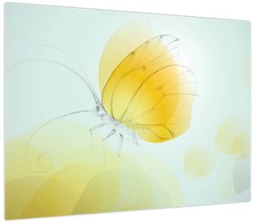 Obraz - Żółty motyl (70x50 cm)