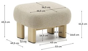 Beżowy podnóżek z tkaniny szenilowej Nema – Kave Home