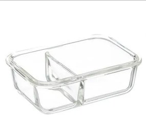 Pojemnik na lunch szklany, 2-komorowy, 1,1 l, CLIP