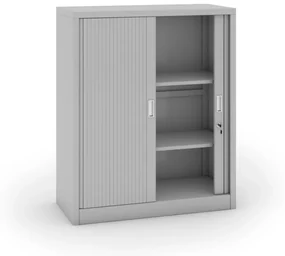 Szafa metalowa z drzwiami rolowanymi, 1200 x 1000 x 450 mm, jasnoszary