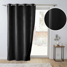 Czarna aksamitna zasłona termiczna 140x260 cm Polarchic – douceur d'intérieur