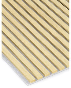 Drewniany panel akustyczny, 2400 x 600 mm, szary podkład, 5 szt, dąb
