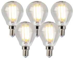 Zestaw 5 żarówek LED E14 z możliwością ściemniania, kształt kuli P45 5W 470lm 2700K