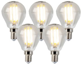 Zestaw 5 x żarówka LED E14 filament kulka 5W 470lm 2700K ściemnialna