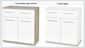 Komoda do salonu Kaloe C6 - biała + dąb sonoma
