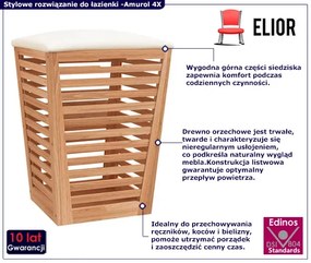 Drewniany skandynawski stołek do łazienki - Berton 4X