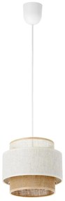Lampa wisząca BOHO na lince 1xE27/60W/230V Ø 20 cm biała/juta