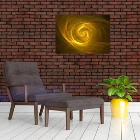Obraz abstrakcyjnej żółtej spirali (70x50 cm)