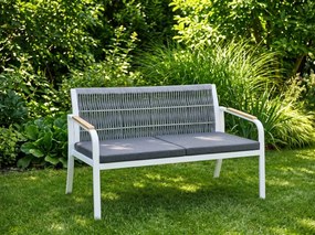 Dwuosobowa Sofa Ogrodowa Aluminiowa 122 cm RARO biała, szara
