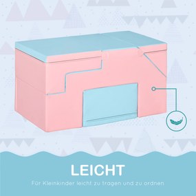 HOMCOM Zestaw klocków komplet 2 klocków dla dzieci w wieku 12-36 miesięcy EPE różowy + niebieski